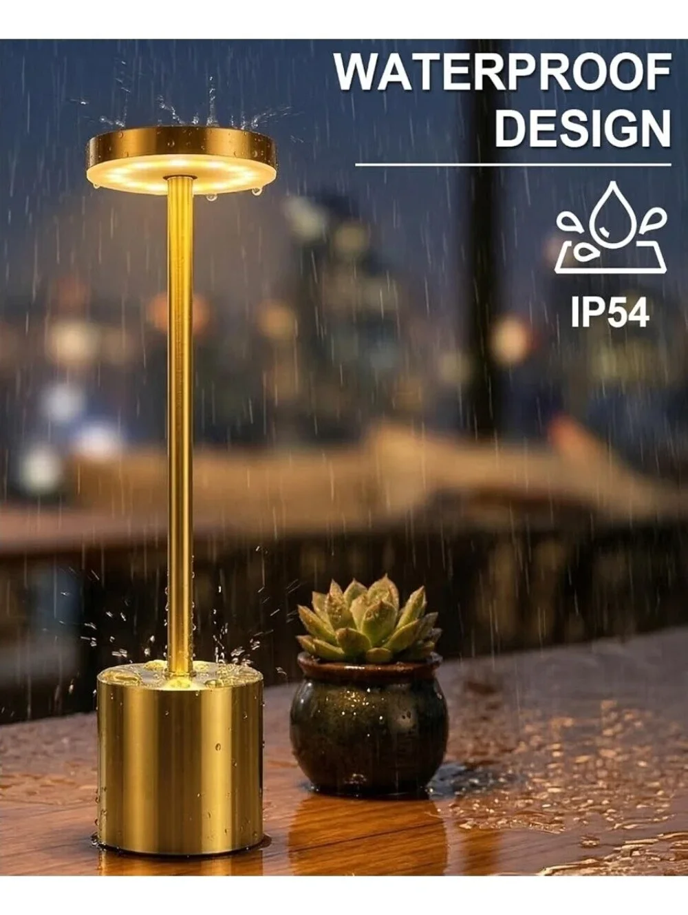 LED Desk Lamp Metal Modern Touch Control Dimmable Wireless Ambient Night Light